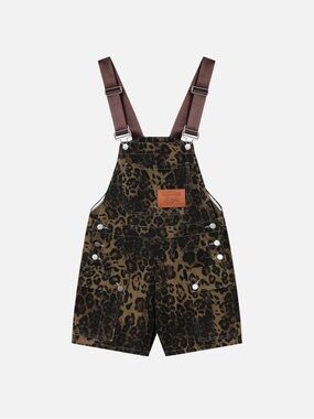 AELFRIC EDEN LEOPARD OVERALL SHORTS NWT